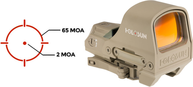 Holosun HS510CFDE Red Dot Sight 1X 2 Moa Dot 65 Moa Circle Flat Dark Earth Solar - HS510CFDE - 605930624991
