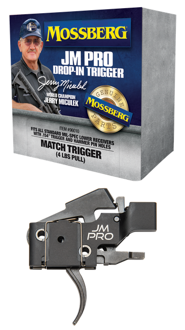 Mossberg 96010 JM Pro  Adjustable Match AR Drop-In Trigger, Fits AR15s & AR10s w/.154" Trigger & Hammer Pin Holes, Factory-Set 4 Pound Pull Weight