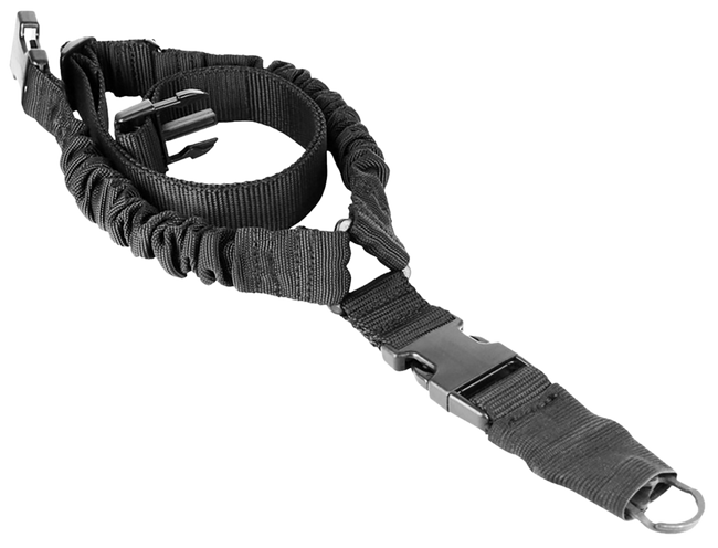 Aim Sports AOPS01B One Point Sling made of Black Elastic Webbing with 26" OAL, 1.25" W & Bungee Design for Rifles