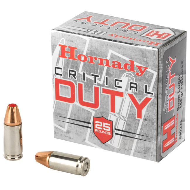 Hornady Critical Duty Pistol Ammo 9mm Luger 135 gr. FlexLock 25 rd.