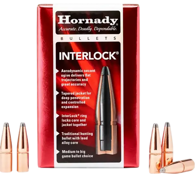 Hornady InterLock Bullets 7mm .284" 162 gr BTSP 100/ct - 2845 - 090255228458