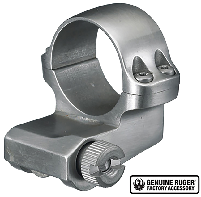Ruger 90288 Medium Offset Scope Ring Silver 1 Inch Tube Diameter