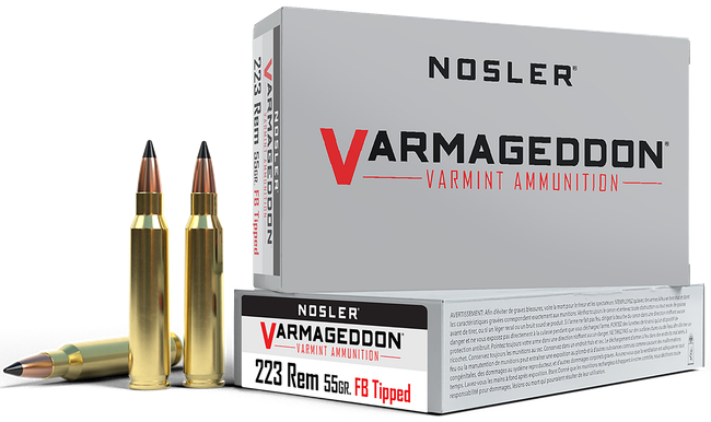 Nosler Varmageddon 223 Remington Polymer Tip Flat Base 55 Grain 20 Rounds