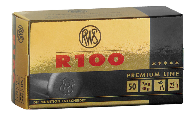 RWS/Umarex 2134195 R100 Premium Line 22LR 40gr Lead Round Nose 50 Rounds