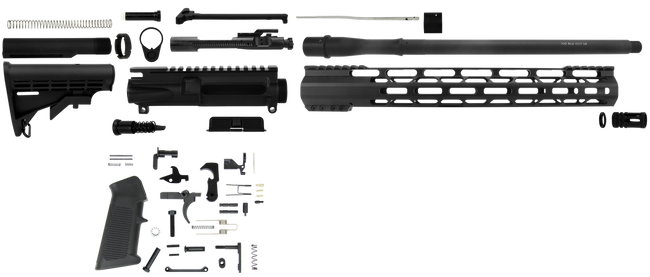 TacFire SSRK300LPK AR Build Kit Rifle 300 Blackout AR Platform Black Nitride Aluminum 1/2"-28 tpi *Sports South Exclusive.