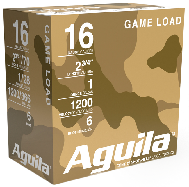 Aguila Ammunition 16ga Birdshot 2.75 inch Shotgun Shells - #6 Shot | 1oz | 1200 fps | 25rd Box