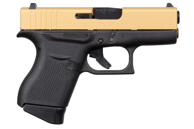 Glock G43 9mm Luger 3.4in Barrel 6rd Gold Cerakote Finish