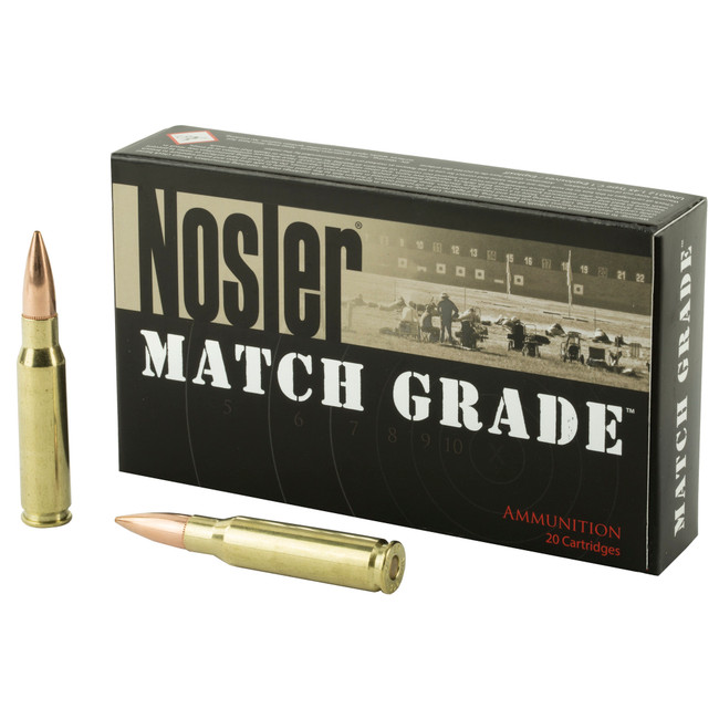 Nosler Match Grade 308 Winchester Hollow Point Boat Tail 168 Grain 20 Rounds
