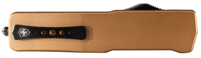 Templar Knife LAAB321 Premium Lightweight Large 3.50" OTF Drop Point Plain Black Oxide Stonewashed Powdered D2 Steel Blade/5.25" Bronze Anodized Aluminum Handle