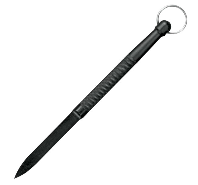 Cold Steel CS92DD Delta Dart  3.38" Fixed Plain Black knurled w/Lanyard Ring Zy-Ex Handle