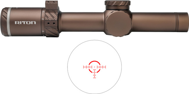 Riton 3 Tactix 1-8x24mm Illuminated OT Reticle 30mm Tube Flat Dark Earth - 3T18ASIFDE2 - 850041390024