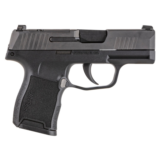 Sig Sauer 365380BSS P365  Micro-Compact 380 ACP 10+1 3.10" Black Carbon Steel Barrel, Black Nitron Optic Ready/Serrated Slide & Frame w/Sig Rail, Black Polymer Grips, Right Hand - 365380BSS - 798681640157