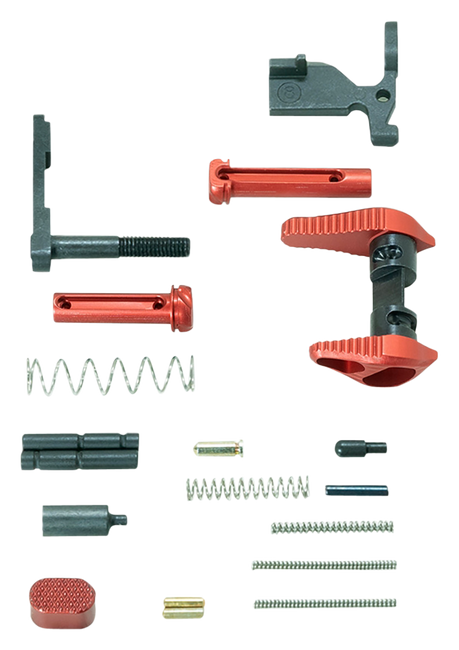 Timber Creek Outdoors Arlpkr Lower Parts Kit Red Aluminum Ambidextrous Ar-15