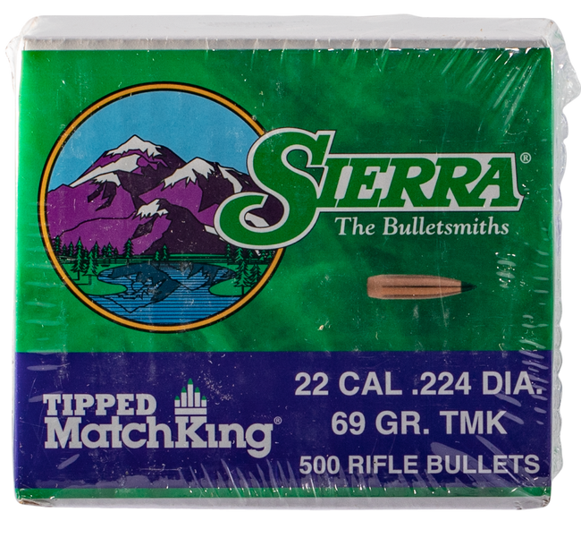 Sierra Tipped MatchKing .22 cal .224" 69 gr TMK MATCH 500/ct - 7169C - 092763571699