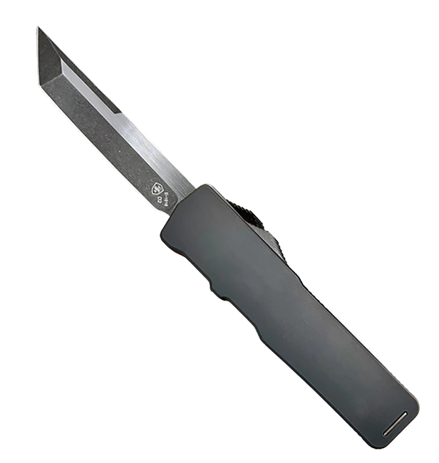 Templar Knife XLBR221 Excalibur  Large 3.55" OTF Tanto Plain Black Oxide Stonewashed Powder Coated D2 Steel Blade/5.25" Black Aluminum/Rubber Handle Includes Pocket Clip