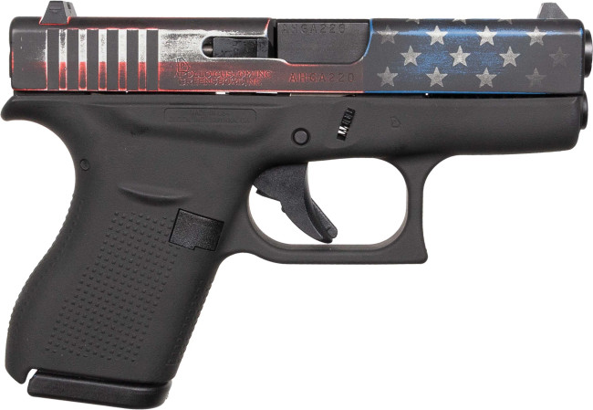 Glock 42 380ACP, 3.2in. Barrel, 6rd - Flag (ACG-57090)