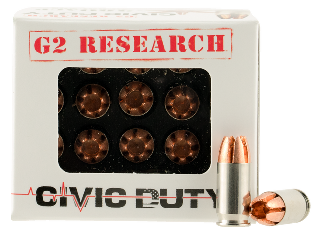 G2 Research G00621 Civic Duty  380ACP 64gr Copper Expansion Projectile 20 Rounds