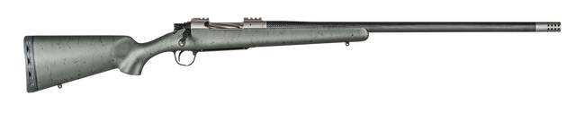 Christensen Arms CA10268315332 Summit TI  Full Size 7mm Rem Mag 3+1, 26" Natural Titanium Steel Threaded Barrel, Natural Titanium Aluminum Receiver, Green w/Black Webbing Fixed Sporter Stock