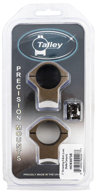 Talley Manufacturing Browning X Bolt Scope Mount Ring Combo 1in Low 0 MOA Burnt Bronze Hells Canyon