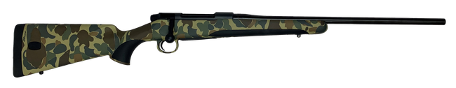 Mauser M18OS308T M18  308 Win 5+1 22" Black Threaded Barrel Black Steel Old School Camo Fixed with Storage Compartment Stock