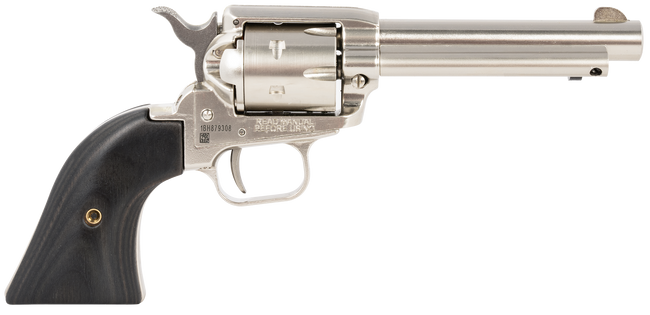 Heritage Rough Rider Revolver 22 LR. 4.75 in. Nickel Wood Grip 6 Shot