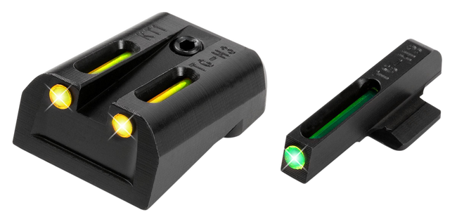 TruGlo TFO Front Rear Sight Kimber 1911 Green Tritium Fiber Optic Yellow
