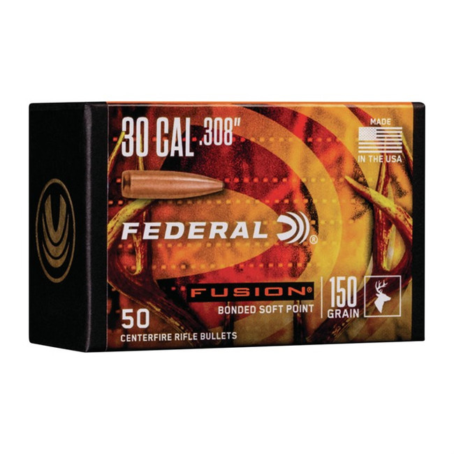 Federal FB308F1 Fusion Component  30 Cal .308 150 gr Fusion Soft Point 50 Per Box/ 4 Case