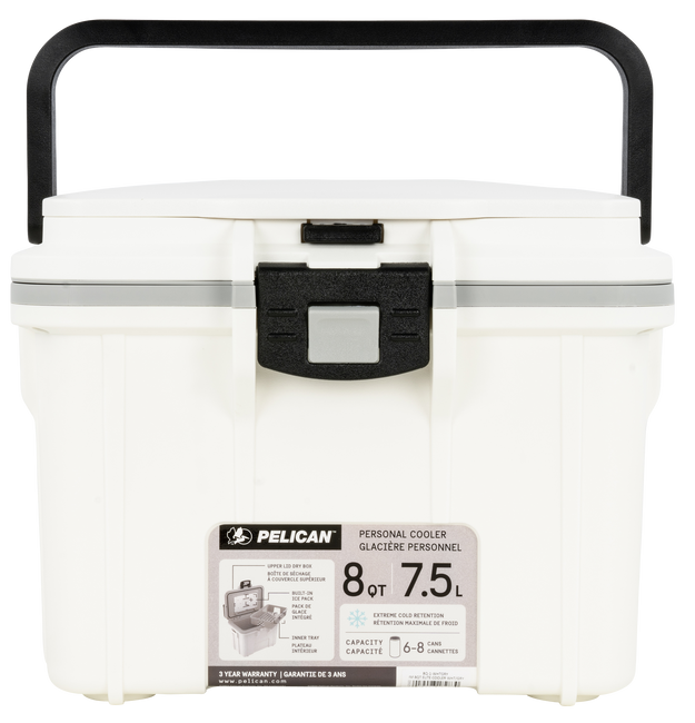 PELICAN 8Q-1-WHTGRY 8QT ELITE COOLER WHT/GRY