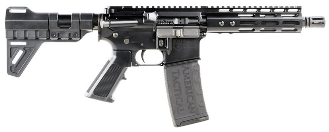 ATI MILSPORT Forged Aluminum AR Pistol - Black | 5.56NATO | 7.5" Barrel | 7" M-LOK Rail | Rear Blade