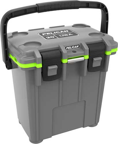 PELICAN 20Q-1-DKGRYEGRN 20QT ELITE COOLER GRY/GRN