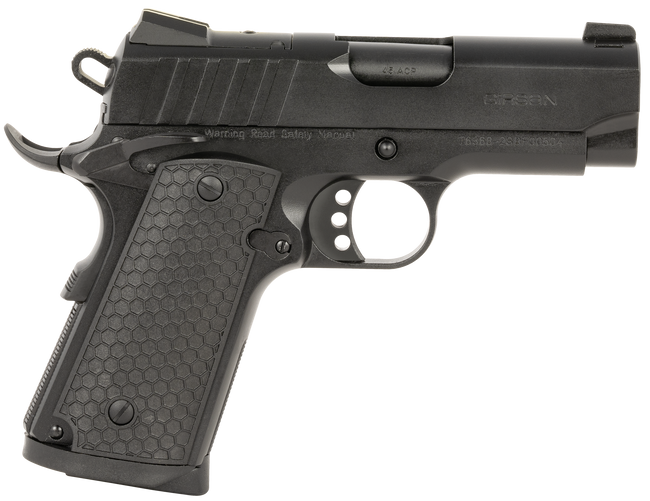 Girsan 391151 MC1911 SC Influencer Sub-Compact 45 ACP 6+1 3.40" Black Steel Barrel, Black Camo Optic Ready/Serrated Steel Slide & Frame w/Picatinny Rail & Beavertail, Black Polymer Grip