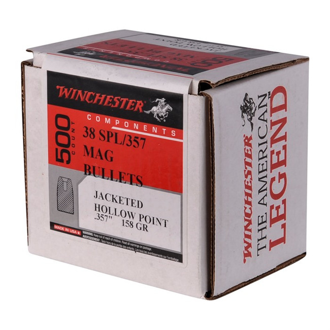 Winchester Ammo WB357H158D Centerfire Handgun Reloading 357Mag 158gr Jacketed Hollow Point 500 Per Box/4 Case