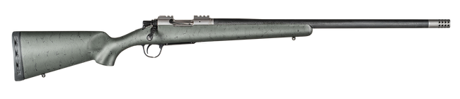 Christensen Arms 8010800102 Summit TI  Full Size 6.5 PRC 3+1, 24" Natural Titanium Steel Threaded Barrel, Natural Titanium Aluminum Receiver, Green w/Black Webbing Fixed Sporter Stock