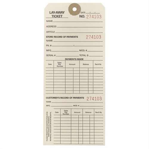 LAY-A-WAY TICKETS 100 PACK