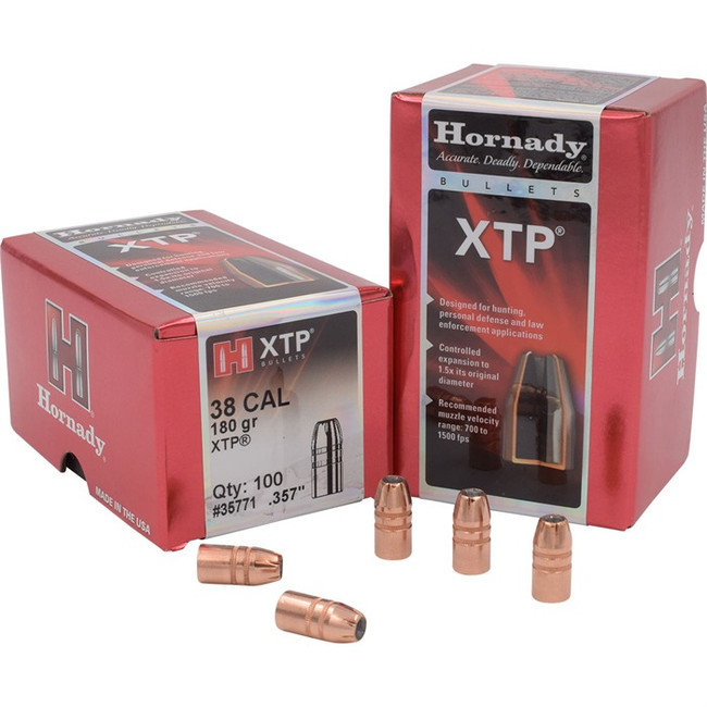 Hornady Traditional Pistol Bullets 38 Cal. .357 180 gr. XTP 100 box