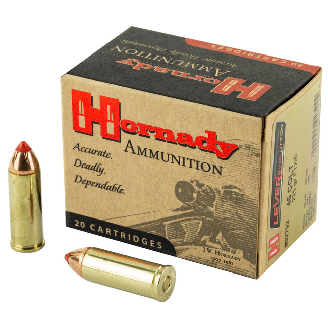 Hornady LEVERevolution Rifle Ammo 45 Colt 225 gr. Flex Tip eXpanding 20 rd. - 92792 - 090255927924