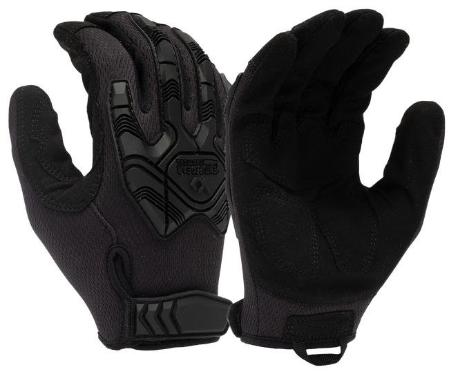 Pyramex VGTG40BX2 Impact Operator Heavy-Duty Black Synthetic Leather XXL Hook & Loop