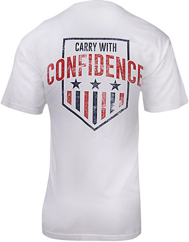 Glock AA75108 Carry With Confidence  White Cotton Short Sleeve Large