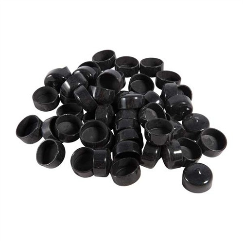 1'' (2.5CM) BLACK VINYL TUBE CAP 50 PACK