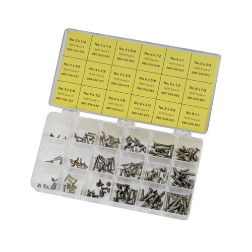 UNPLATED STEEL FLAT HEAD WOOD SCREW KIT BLUED