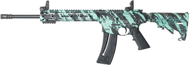 Smith & Wesson M&P15-22 Sport 22 LR 16.5 inch 25 Robin Egg Blue Platinum Finish