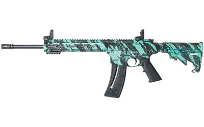 Smith & Wesson 12066 M&P15-22 Sport 22 LR Caliber with 25+1 Capacity, 16.50" Black Barrel, Overall Robin Egg Blue Platinum Finish & 6 Position CAR Stock Right Hand - 12066 - 022188873740