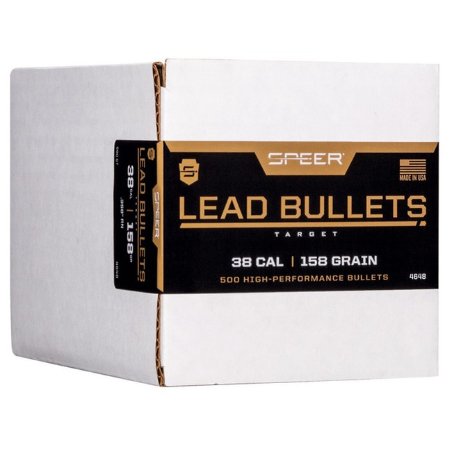 Speer Lead Handgun Bullets .38/.357 Mag .358" 158 gr LRN 500/ct