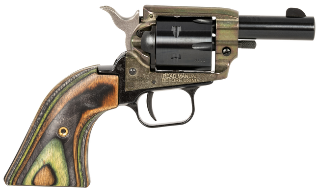 Heritage Mfg BK22CH2 Barkeep  22 LR 6 Shot, 2.67" Black Oxide Steel Barrel, Simulated Case Hardened Zinc Alloy Frame, Black Oxide Cylinder, Camo Laminate Grip, Manual Safety, Exposed Hammer