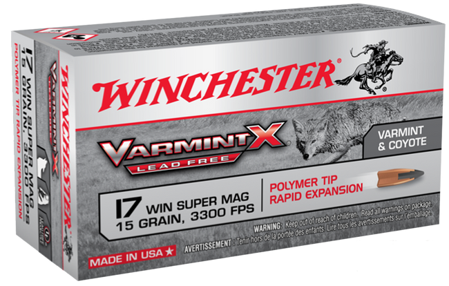 Winchester Varmint X 17 WSM Lead Free Polymer Tip 15 Grain 50 Rounds