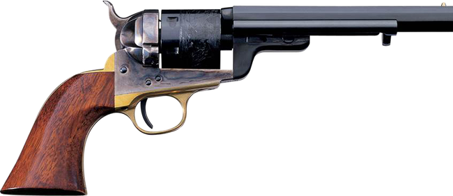 Taylors & Company 550733 1851 C. Mason 38 Special 6rd Shot 5.50" Blued Round Barrel Blued Cylinder Color Case Hardened Color Case Hardened Steel Frame Walnut Grip