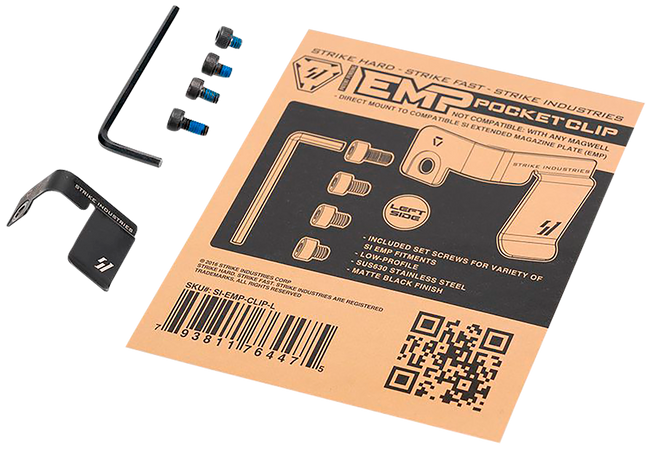 Strike Industries EMPCLIPL Magazine Pocket Clip Stainless Steel Left Hand SI EMP Mag Extension