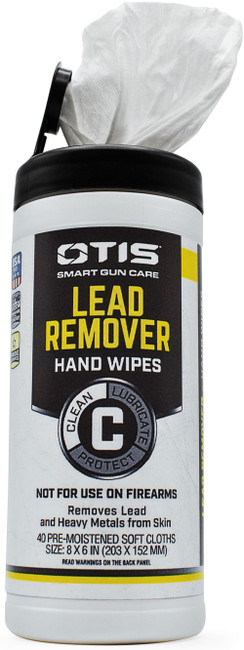 Otis FG40CLRW Lead Cleaning Hand Wipes Cleans Lead & Metals from Skin 40 Count Can - FG40CLRW - 014895007815