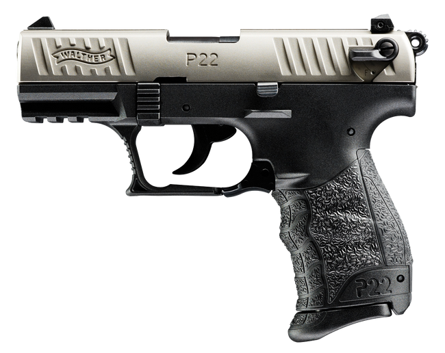 Walther Arms P22 22 Long Rifle 3.42" 10 Rounds Nickel Serrated Steel Slide