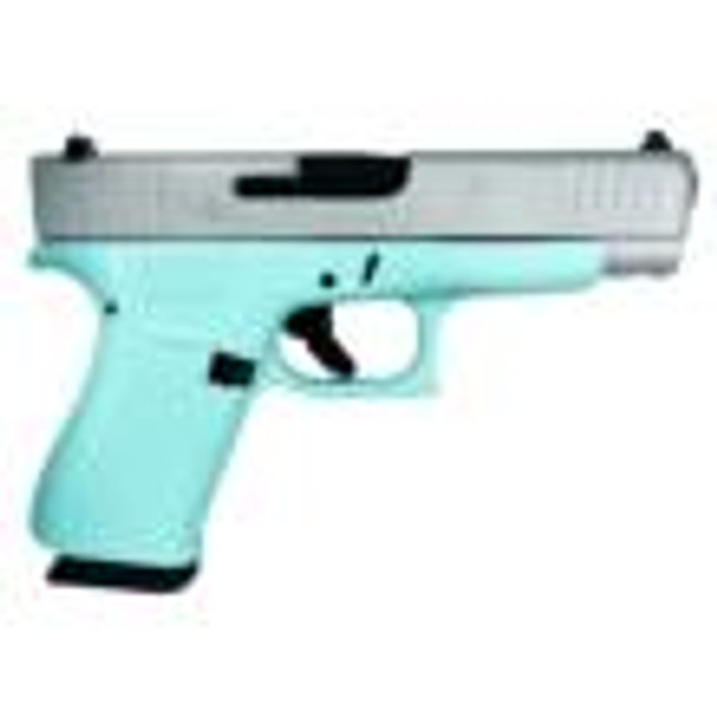 Glock 48 Custom "Robin's Egg Blue Frame/Crushed Silver Slide" Handgun 9mm Luger 10/rd Magazines (2) 4.17" Barrel USA